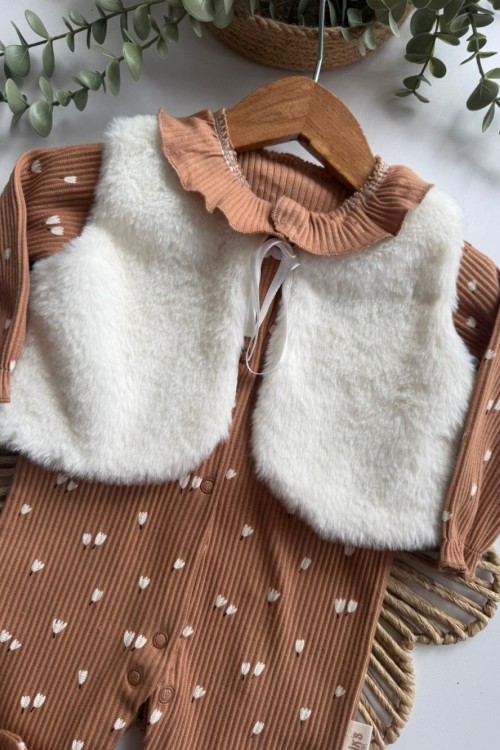 MK0027 PELUŞ KÜRKLÜ TAKIM TULUM Kahverengi