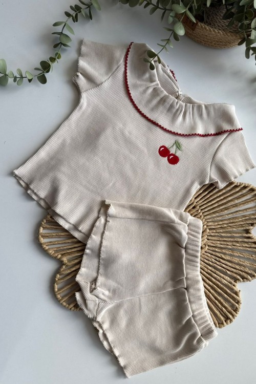 MK0030 MEYVE KONSEPT SUMMER TAKIM KİRAZ Krem