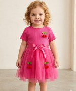 MK0031 Kiraz Konsept Tütü Elbise - Pembe Pembe