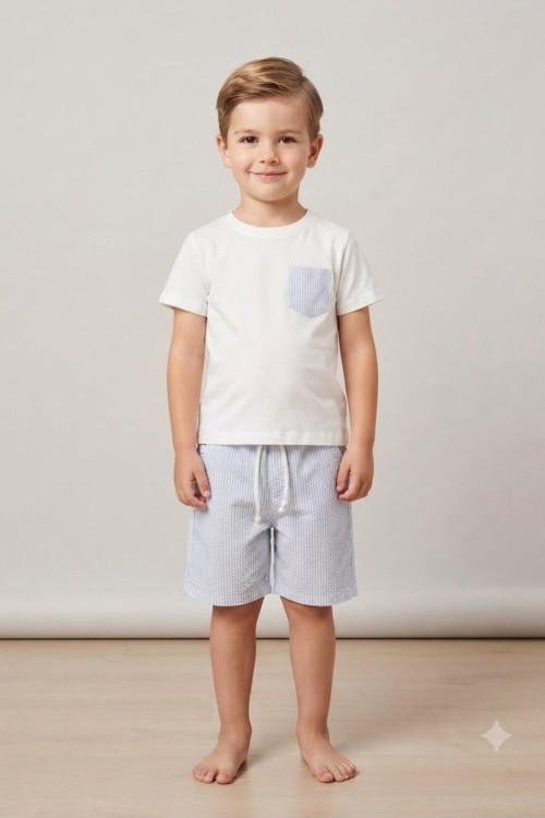 MK0039 SU YOLU İKİLİ TAKIM Bebe Mavisi