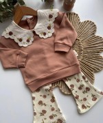 MK0047 Bebe Yaka Rose Takım Sütlü Kahve