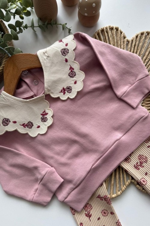MK0047 Bebe Yaka Rose Takım Lila