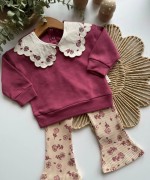 MK0047 Bebe Yaka Rose Takım Mürdüm