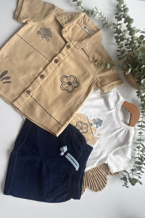MK0048 Keten 3 lü  Karavan Takım Lacivert