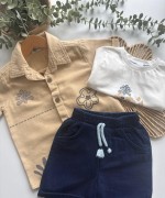 MK0048 Keten 3 lü  Karavan Takım Lacivert