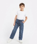 MK0054 Çapraz Cepli Beli Lastikli Pantalon Mavi