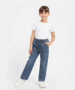 MK0054 Çapraz Cepli Beli Lastikli Pantalon Mavi
