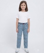 MK0054 Çift Çepli Beli Lastikli Pantalon Açık Mavi