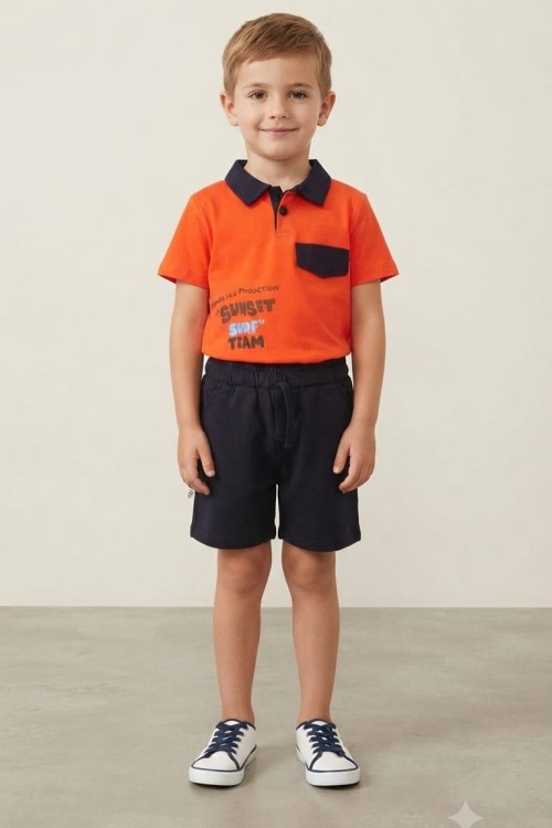 MK0068 Polo Yaka İkili Takım Turuncu