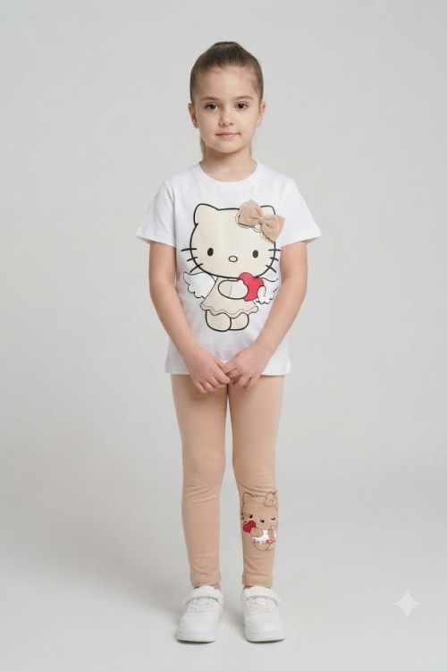 MK0070 Hello Kitty İkili Takım Krem