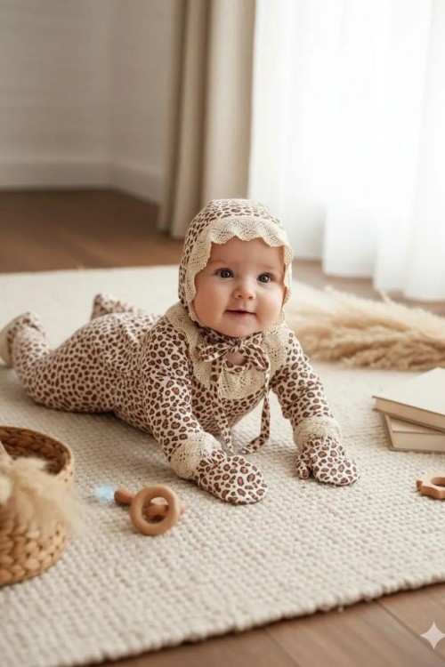 MK0072 Leopar Konsept Dantelli 3 Lü Set Leopar