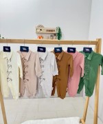 MK0088 Ayıcık Nakışlı Tulum Krem