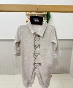 MK0088 Ayıcık Nakışlı Tulum Taş Rengi