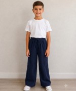 MK0114 Bürümcük Cep Detay Pantolon Lacivert