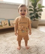 MK0117 %100 Pamuk Erkek Bebek Takım Safari Konsept Vizon
