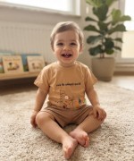 MK0117 %100 Pamuk Erkek Bebek Takım Safari Konsept Vizon