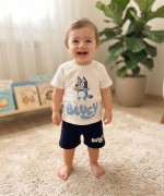 MK0118 %100 Pamuk Bebek Takım Bluey Beyaz