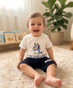 MK0118 %100 Pamuk Bebek Takım Bluey Beyaz