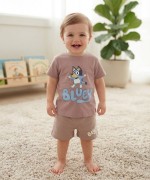 MK0118 %100 Pamuk Bebek Takım Bluey Taba