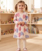 MK00123 Penye Uzun Kollu Elbise  Pembe