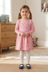 MK00123 Penye Uzun Kollu Elbise  Koyu Pembe