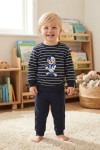 MK00141 2 İplik Mickey Çizgili Takım  Siyah