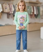MK00144 Labubu papatya yeşil Mint Yeşili