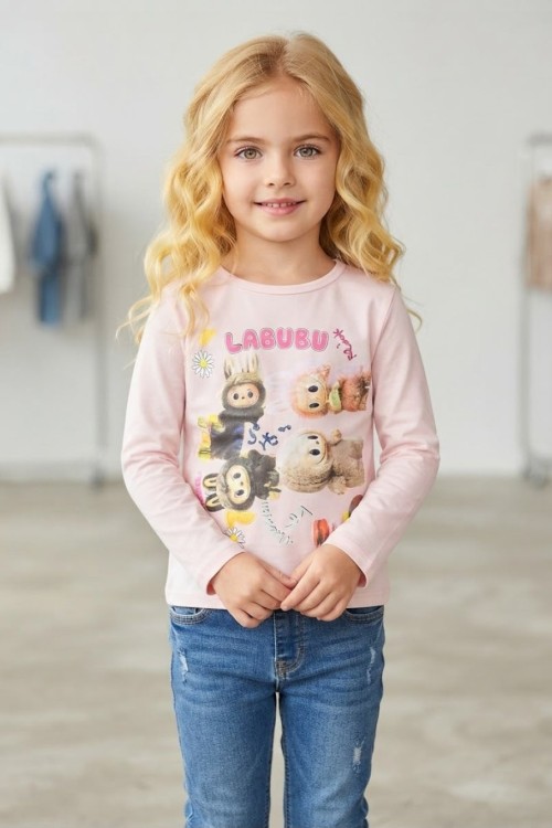 MK00144 Labubu 4 lü Koyu toz pembe  Pembe