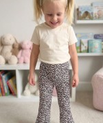 MK00145 Dalgıç Kumaş Fitilli Tayt  leopar Leopar