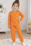 MK00146 Pamuklu Waffle Kumaş İkili Takım Turuncu