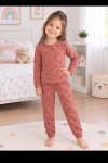 MK00146 Pamuklu Waffle Kumaş İkili Takım Gül