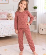 MK00146 Pamuklu Waffle Kumaş İkili Takım Gül