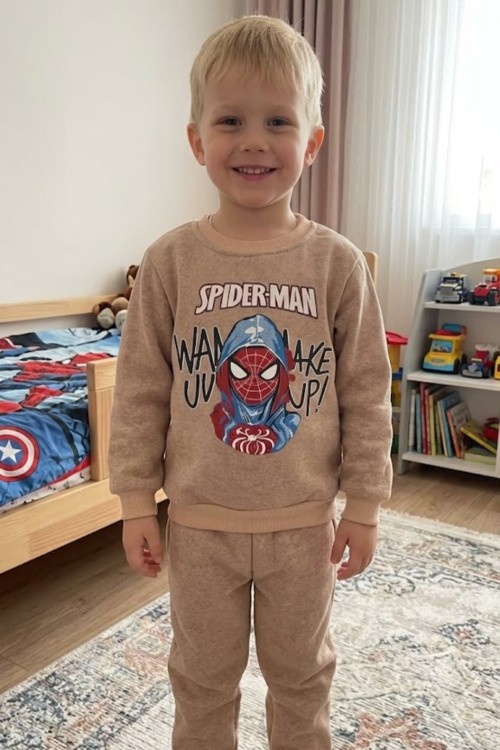 MK00149 Spıder Man İkili Takım Krem