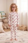 MK00150 Çilekli Pijama Takımı Çilek Desenli