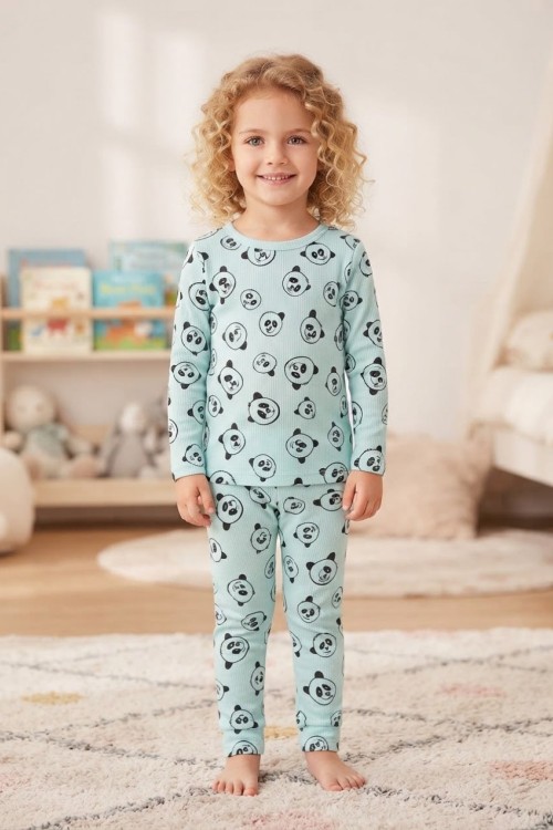 MK00150 Pandalı Pijama Takımı Turkuaz