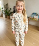 MK00150 Arabalı Pijama Takımı Ekru Turuncu