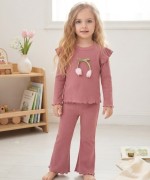 MK00151 Laleli Fitilli Takım  Pembe