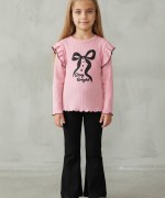 MK00155 Kurdele Alt Üst Fitilli Takım Pembe