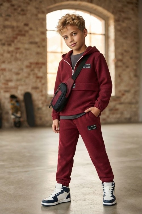 MK00162 Unısex Polarlı Takım bordo Bordo