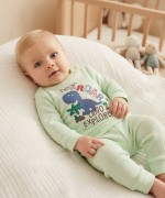 MK00163 Dinozor Pijama Takımı Yeşil Yeşil Ayçiçeği