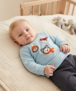 MK00163 Tilki Pijama Takımı Mavi Bebe Mavisi