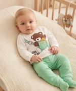 MK00163 Cool Bear Pijama Takımı yeşil vizon-yeşil