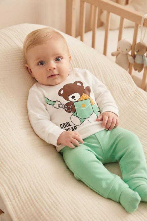 MK00163 Cool Bear Pijama Takımı yeşil vizon-yeşil