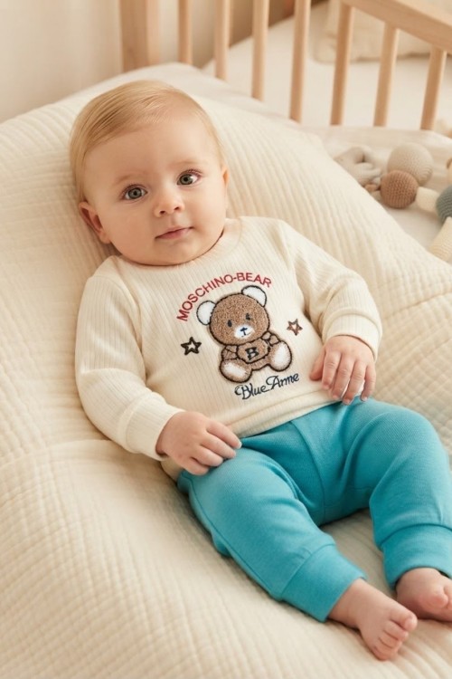 MK00163 Cool Bear Pijama Takımı yeşil Turkuaz