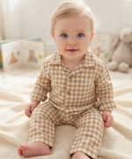 MK00165 Organik Kumaş Pijama Takımı Krem