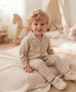 MK00165 Organik Kumaş Pijama Takımı Krem