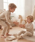 MK00165 Organik Kumaş Pijama Takımı Krem