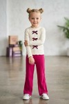 MK00152 Kurdeleli Fitilli Takım Ekru Pembe
