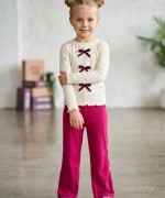 MK00152 Kurdeleli Fitilli Takım Ekru Pembe