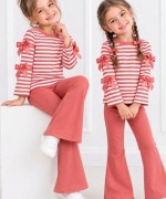 MK00166 Kol Fiyonk Detay Fitilli Takım pembe  Pembe